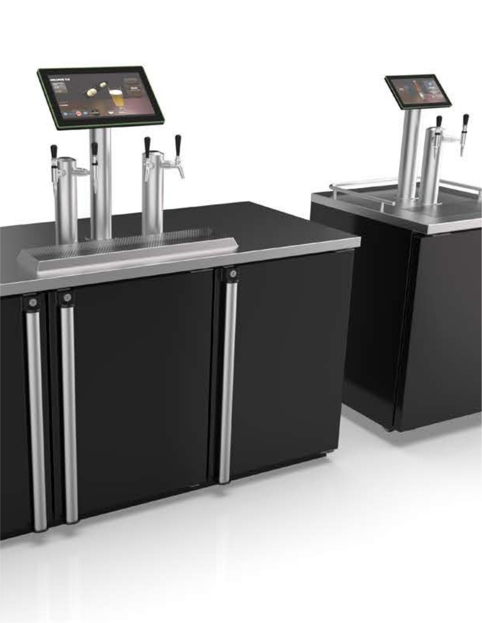 Tekerator 4-faucet unit with a 15.6-inch screen and 2-faucet unit with a 10-inch screen